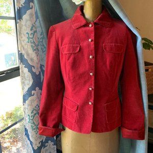 Tahari Corduroy Red Blazer size 7/8